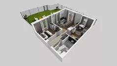 3 pokoje, mieszkanie 55,00 m², piętro 1, oferta nr U/6, Wille Biskupin 2.1, Wrocław, Biskupin-Sępolno-Dąbie-Bartoszowice, Śródmieście, ul. K. Olszewskiego