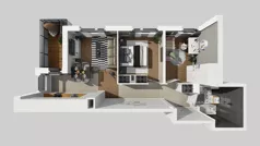 3 pokoje, mieszkanie 51,49 m², piętro 1, oferta nr T/5, Wille Biskupin 2.1, Wrocław, Biskupin-Sępolno-Dąbie-Bartoszowice, Śródmieście, ul. K. Olszewskiego