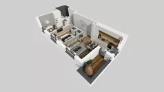 3 pokoje, mieszkanie 51,49 m², piętro 1, oferta nr T/5, Wille Biskupin 2.1, Wrocław, Biskupin-Sępolno-Dąbie-Bartoszowice, Śródmieście, ul. K. Olszewskiego