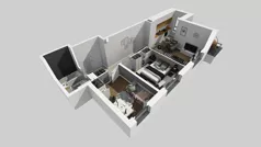 3 pokoje, mieszkanie 51,49 m², piętro 1, oferta nr T/5, Wille Biskupin 2.1, Wrocław, Biskupin-Sępolno-Dąbie-Bartoszowice, Śródmieście, ul. K. Olszewskiego