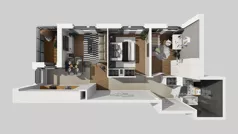 3 pokoje, mieszkanie 51,49 m², piętro 2, oferta nr T/8, Wille Biskupin 2.1, Wrocław, Biskupin-Sępolno-Dąbie-Bartoszowice, Śródmieście, ul. K. Olszewskiego