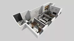 3 pokoje, mieszkanie 51,49 m², piętro 2, oferta nr T/8, Wille Biskupin 2.1, Wrocław, Biskupin-Sępolno-Dąbie-Bartoszowice, Śródmieście, ul. K. Olszewskiego