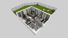 3 pokoje, mieszkanie 55,00 m², parter, oferta nr U/3, Wille Biskupin 2.1, Wrocław, Biskupin-Sępolno-Dąbie-Bartoszowice, Śródmieście, ul. K. Olszewskiego