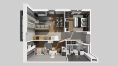 3 pokoje, mieszkanie 55,00 m², piętro 1, oferta nr U/6, Wille Biskupin 2.1, Wrocław, Biskupin-Sępolno-Dąbie-Bartoszowice, Śródmieście, ul. K. Olszewskiego