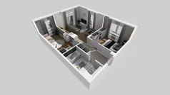 3 pokoje, mieszkanie 55,00 m², piętro 1, oferta nr U/6, Wille Biskupin 2.1, Wrocław, Biskupin-Sępolno-Dąbie-Bartoszowice, Śródmieście, ul. K. Olszewskiego