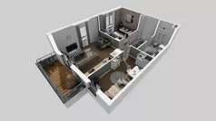 3 pokoje, mieszkanie 55,00 m², piętro 1, oferta nr U/6, Wille Biskupin 2.1, Wrocław, Biskupin-Sępolno-Dąbie-Bartoszowice, Śródmieście, ul. K. Olszewskiego