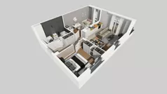 3 pokoje, mieszkanie 55,00 m², piętro 1, oferta nr U/6, Wille Biskupin 2.1, Wrocław, Biskupin-Sępolno-Dąbie-Bartoszowice, Śródmieście, ul. K. Olszewskiego