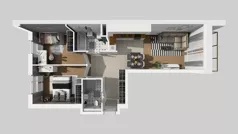 3 pokoje, mieszkanie 62,96 m², piętro 1, oferta nr B/4, Apartamenty Kamieńskiego, Wrocław, Karłowice-Różanka, ul. Kamieńskiego 53a