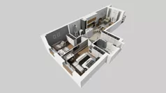 3 pokoje, mieszkanie 62,96 m², piętro 1, oferta nr B/4, Apartamenty Kamieńskiego, Wrocław, Karłowice-Różanka, ul. Kamieńskiego 53a