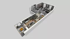 3 pokoje, mieszkanie 62,96 m², piętro 1, oferta nr B/4, Apartamenty Kamieńskiego, Wrocław, Karłowice-Różanka, ul. Kamieńskiego 53a