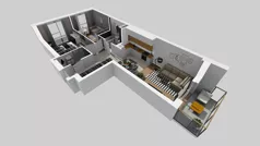 3 pokoje, mieszkanie 62,96 m², piętro 1, oferta nr B/4, Apartamenty Kamieńskiego, Wrocław, Karłowice-Różanka, ul. Kamieńskiego 53a