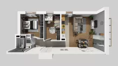3 pokoje, mieszkanie 60,78 m², piętro 1, oferta nr B/19, Apartamenty Kamieńskiego, Wrocław, Karłowice-Różanka, ul. Kamieńskiego 53a