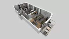 3 pokoje, mieszkanie 60,78 m², piętro 1, oferta nr B/19, Apartamenty Kamieńskiego, Wrocław, Karłowice-Różanka, ul. Kamieńskiego 53a