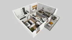 3 pokoje, mieszkanie 57,99 m², piętro 3, oferta nr B/31, Apartamenty Kamieńskiego, Wrocław, Karłowice-Różanka, ul. Kamieńskiego 53a