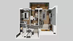 3 pokoje, mieszkanie 58,33 m², piętro 1, oferta nr X/5, Wille Biskupin 2.2, Wrocław, Biskupin-Sępolno-Dąbie-Bartoszowice, Śródmieście, ul. Karola Olszewskiego