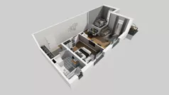 3 pokoje, mieszkanie 57,39 m², piętro 1, oferta nr Y/5, Wille Biskupin 2.2, Wrocław, Biskupin-Sępolno-Dąbie-Bartoszowice, Śródmieście, ul. Karola Olszewskiego