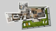 3 pokoje, mieszkanie 63,65 m², parter, oferta nr A/1, Apartamenty nad Oławką, Wrocław, Przedmieście Oławskie, Krzyki, ul. Krakowska 98