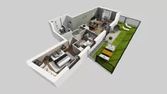3 pokoje, mieszkanie 63,65 m², parter, oferta nr A/1, Apartamenty nad Oławką, Wrocław, Przedmieście Oławskie, Krzyki, ul. Krakowska 98