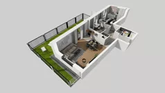 3 pokoje, mieszkanie 63,65 m², parter, oferta nr A/1, Apartamenty nad Oławką, Wrocław, Przedmieście Oławskie, Krzyki, ul. Krakowska 98