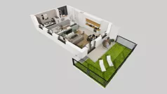 3 pokoje, mieszkanie 61,35 m², parter, oferta nr A/2, Apartamenty nad Oławką, Wrocław, Przedmieście Oławskie, Krzyki, ul. Krakowska 98
