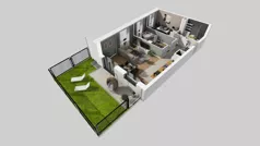 3 pokoje, mieszkanie 61,35 m², parter, oferta nr A/2, Apartamenty nad Oławką, Wrocław, Przedmieście Oławskie, Krzyki, ul. Krakowska 98