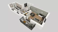 3 pokoje, mieszkanie 63,82 m², piętro 1, oferta nr A/7, Apartamenty nad Oławką, Wrocław, Przedmieście Oławskie, Krzyki, ul. Krakowska 98