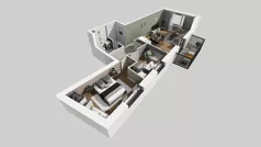 3 pokoje, mieszkanie 63,82 m², piętro 1, oferta nr A/7, Apartamenty nad Oławką, Wrocław, Przedmieście Oławskie, Krzyki, ul. Krakowska 98