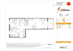 3 pokoje, mieszkanie 58,69 m², piętro 1, oferta nr D/3, Apartamenty Literacka 2, Warszawa, Bielany, Piaski, ul. Literacka
