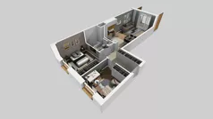 3 pokoje, mieszkanie 58,69 m², piętro 1, oferta nr D/3, Apartamenty Literacka 2, Warszawa, Bielany, Piaski, ul. Literacka