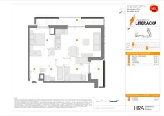 3 pokoje, mieszkanie 52,16 m², piętro 7, oferta nr F/40, Apartamenty Literacka bud. E i F, Warszawa, Bielany, Piaski, ul. Literacka