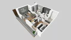 3 pokoje, mieszkanie 52,16 m², piętro 7, oferta nr F/40, Apartamenty Literacka bud. E i F, Warszawa, Bielany, Piaski, ul. Literacka