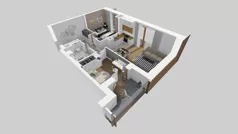 3 pokoje, mieszkanie 52,16 m², piętro 7, oferta nr F/40, Apartamenty Literacka bud. E i F, Warszawa, Bielany, Piaski, ul. Literacka