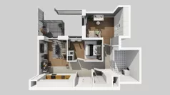 3 pokoje, mieszkanie 58,96 m², piętro 1, oferta nr B/3, Osiedle przy Wielickiej etap 1.2, Kraków, Bieżanów-Prokocim, ul. M. Orwid