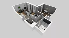 3 pokoje, mieszkanie 58,96 m², piętro 1, oferta nr B/3, Osiedle przy Wielickiej etap 1.2, Kraków, Bieżanów-Prokocim, ul. M. Orwid