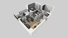 3 pokoje, mieszkanie 58,96 m², piętro 1, oferta nr B/3, Osiedle przy Wielickiej etap 1.2, Kraków, Bieżanów-Prokocim, ul. M. Orwid