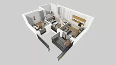 3 pokoje, mieszkanie 58,96 m², piętro 1, oferta nr B/3, Osiedle przy Wielickiej etap 1.2, Kraków, Bieżanów-Prokocim, ul. M. Orwid