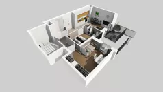 3 pokoje, mieszkanie 58,96 m², piętro 1, oferta nr B/3, Osiedle przy Wielickiej etap 1.2, Kraków, Bieżanów-Prokocim, ul. M. Orwid