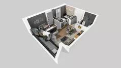 3 pokoje, mieszkanie 44,72 m², piętro 1, oferta nr B/7, Osiedle przy Wielickiej etap 1.2, Kraków, Bieżanów-Prokocim, ul. M. Orwid