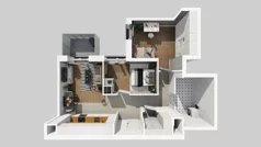 3 pokoje, mieszkanie 59,03 m², piętro 2, oferta nr B/10, Osiedle przy Wielickiej etap 1.2, Kraków, Bieżanów-Prokocim, ul. M. Orwid