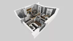 3 pokoje, mieszkanie 44,73 m², piętro 2, oferta nr B/14, Osiedle przy Wielickiej etap 1.2, Kraków, Bieżanów-Prokocim, ul. M. Orwid