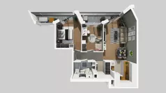 3 pokoje, mieszkanie 62,28 m², piętro 1, oferta nr B/43, Osiedle przy Wielickiej etap 1.2, Kraków, Bieżanów-Prokocim, ul. M. Orwid