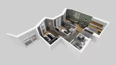3 pokoje, mieszkanie 62,28 m², piętro 1, oferta nr B/43, Osiedle przy Wielickiej etap 1.2, Kraków, Bieżanów-Prokocim, ul. M. Orwid