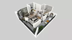 3 pokoje, mieszkanie 53,21 m², piętro 1, oferta nr B/48, Osiedle przy Wielickiej etap 1.2, Kraków, Bieżanów-Prokocim, ul. M. Orwid