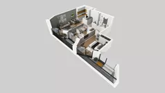 3 pokoje, mieszkanie 62,28 m², piętro 2, oferta nr B/50, Osiedle przy Wielickiej etap 1.2, Kraków, Bieżanów-Prokocim, ul. M. Orwid