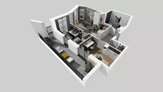 3 pokoje, mieszkanie 53,23 m², piętro 2, oferta nr B/55, Osiedle przy Wielickiej etap 1.2, Kraków, Bieżanów-Prokocim, ul. M. Orwid