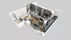 3 pokoje, mieszkanie 53,23 m², piętro 2, oferta nr B/55, Osiedle przy Wielickiej etap 1.2, Kraków, Bieżanów-Prokocim, ul. M. Orwid