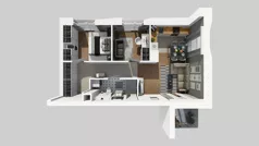 3 pokoje, mieszkanie 52,28 m², piętro 6, oferta nr B/111, Osiedle przy Wielickiej etap 1.2, Kraków, Bieżanów-Prokocim, ul. M. Orwid