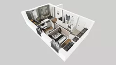 3 pokoje, mieszkanie 52,28 m², piętro 6, oferta nr B/111, Osiedle przy Wielickiej etap 1.2, Kraków, Bieżanów-Prokocim, ul. M. Orwid