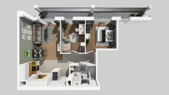 3 pokoje, mieszkanie 54,95 m², piętro 1, oferta nr B/124, Osiedle przy Wielickiej etap 1.2, Kraków, Bieżanów-Prokocim, ul. M. Orwid