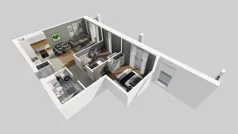 3 pokoje, mieszkanie 54,95 m², piętro 1, oferta nr B/124, Osiedle przy Wielickiej etap 1.2, Kraków, Bieżanów-Prokocim, ul. M. Orwid